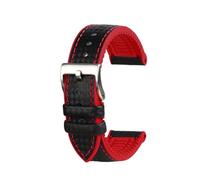 NFJNFCF 20 mm 22 mm compatible con correa de reloj Fossil Correa de caucho de fibra de carbono compatible con Mido T-issot Cierre de acero inoxidable Cadena de reloj deportivo resistente al agua(Red s