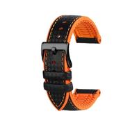 NFJNFCF 20 mm 22 mm compatible con correa de reloj Fossil Correa de caucho de fibra de carbono compatible con Mido T-issot Cierre de acero inoxidable Cadena de reloj deportivo resistente al agua(Orang