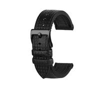 NFJNFCF 20 mm 22 mm compatible con correa de reloj Fossil Correa de caucho de fibra de carbono compatible con Mido T-issot Cierre de acero inoxidable Cadena de reloj deportivo resistente al agua(Black