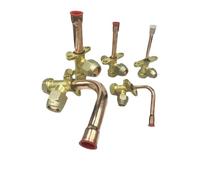 NFJNFCF Codo recto 90 grados ajuste 1/4 "3/8" 1/2 "5/8" 3/4 "7/8" OD tubo de cobre 3 maneras ángulo parada 3 válvula carretera montaje aire acondicionado(5l8 pulgadas 15.88mm), Codo 90 grados)