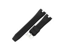 NFJNFCF Compatible con Citizen Arc Interface Aw1475 Aw1476 Ca4154 Ca4155 Panther Black Watch Correa de reloj antialérgica de 24 mm con escritura de silicona duradera(Black-Steel-K9)