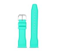 NFJNFCF Compatible con la correa de reloj de caucho fluorado Montblanc 1858 de la serie Union Belize D009.427 con panda rojo, amarillo y blanco for hemisferio norte y sur.(Mint Green-steel pin,22mm)