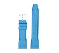 NFJNFCF Compatible con la correa de reloj de caucho fluorado Montblanc 1858 de la serie Union Belize D009.427 con panda rojo, amarillo y blanco for hemisferio norte y sur.(Light blue -sk pin,21mm)