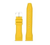 NFJNFCF Compatible con la correa de reloj de caucho fluorado Montblanc 1858 de la serie Union Belize D009.427 con panda rojo, amarillo y blanco for hemisferio norte y sur.(Yellow-steel pin,21mm)