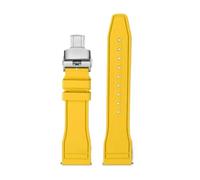 NFJNFCF Compatible con la correa de reloj de caucho fluorado Montblanc 1858 de la serie Union Belize D009.427 con panda rojo, amarillo y blanco for hemisferio norte y sur.(Yellow sk Folding,21mm)