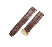 NFJNFCF Compatible con Maurice Lacroix Pontos Les Classiques Series Correa de piel de vaca genuina resistente al agua Correa de reloj con hebilla plegable de doble presión 20 22 mm(Brown-Golden,22mm)