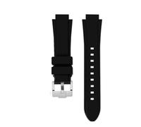 NFJNFCF Compatible con Seagull Retro TV Square serie 826.1051, correa de reloj deportiva resistente al agua de silicona sobresaliente, accesorios de pulsera for hombre(Black-silver A)