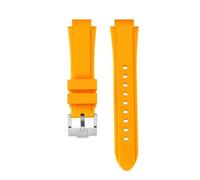 NFJNFCF Compatible con Seagull Retro TV Square serie 826.1051, correa de reloj deportiva resistente al agua de silicona sobresaliente, accesorios de pulsera for hombre(Yellow-silver A)
