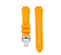NFJNFCF Compatible con Seagull Retro TV Square serie 826.1051, correa de reloj deportiva resistente al agua de silicona sobresaliente, accesorios de pulsera for hombre(Yellow-silver B)