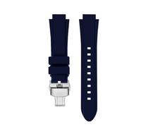 NFJNFCF Compatible con Seagull Retro TV Square serie 826.1051, correa de reloj deportiva resistente al agua de silicona sobresaliente, accesorios de pulsera for hombre(Blue-silver B)