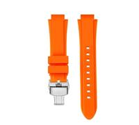 NFJNFCF Compatible con Seagull Retro TV Square serie 826.1051, correa de reloj deportiva resistente al agua de silicona sobresaliente, accesorios de pulsera for hombre(Orange-silver B)