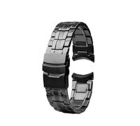 NFJNFCF Compatible With Casio EF-550 EF-524 Stainless Steel Watchband 22mm Silver Strap Deployment Buckle Bracelet Metal Belt Men's Watch Chain(EF-550-black)