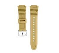 NFJNFCF Correa de goma convexa de 18 mm compatible con Casio AE-1000W/1200WH WSC-1250H/WS-1200H, correa de silicona de color sólido, transpirable y con cierre de hebilla.(Beige silver)