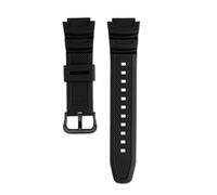 NFJNFCF Correa de goma convexa de 18 mm compatible con Casio AE-1000W/1200WH WSC-1250H/WS-1200H, correa de silicona de color sólido, transpirable y con cierre de hebilla.(Black black)
