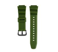 NFJNFCF Correa de goma convexa de 18 mm compatible con Casio AE-1000W/1200WH WSC-1250H/WS-1200H, correa de silicona de color sólido, transpirable y con cierre de hebilla.(Army green black)