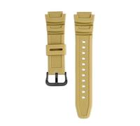 NFJNFCF Correa de goma convexa de 18 mm compatible con Casio AE-1000W/1200WH WSC-1250H/WS-1200H, correa de silicona de color sólido, transpirable y con cierre de hebilla.(Beige black)