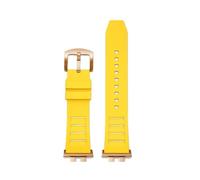 NFJNFCF Correa de reloj compatible con Casio GMW-B5000 GM-B2100 GMB2100 GMC-B2100 MRG-B2100D Correa de reloj de goma Correa de repuesto Pulsera de eslabones(Yellow-RG pin)