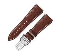 NFJNFCF Correa de reloj de 22 mm for hombre con cierre plegable, compatible con Breitling, correa de repuesto Ocean Heritage Avenger Aviation Pilot, correa de cuero.(Brown white -SK)