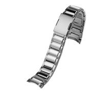 NFJNFCF Correa de reloj de acero con extremo curvado sólido compatible con la correa de la serie Casio EDIFICE EQB-501 EQB-800 Cadena de reloj de acero de precisión con boca de arco for hombres de 22