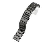 NFJNFCF Correa de reloj de acero inoxidable macizo compatible con Hamilton Khaki Jazz Field Seiko con cierre de mariposa Pulsera for hombre Correa de reloj de metal 18 20 22 mm(GD-01(MS)-Black,24mm)