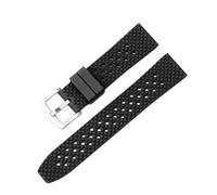 NFJNFCF Correa de reloj de caucho fluorado de 18 mm, 20 mm, 22 mm y 24 mm de liberación rápida, pulsera de buceo deportiva personalizada, compatible con todos los relojes.(Black-Silver Buckle,22mm)