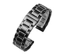 NFJNFCF Correa de reloj de cerámica compatible con Rossini Guess Ebo Watch King Steel Correa de reloj pulsera 16 0.709 in(Black white,18mm)