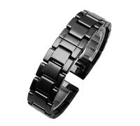 NFJNFCF Correa de reloj de cerámica compatible con Rossini Guess Ebo Watch King Steel Correa de reloj pulsera 16 0.709 in(Noir,18mm)