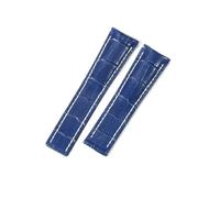 NFJNFCF Correa de reloj de cuero de vaca exquisita de capa superior seleccionada, Compatible con Breitling Aviation Timing Super Ocean Avenger Pilot 22/24MM(Blue(ZJ)-No buckle,24mm)
