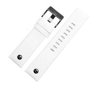NFJNFCF Correa de reloj de cuero genuino compatible con Diesel Rivet Dz4323, 1657, 4318, DZ7312 y DZ7257 for hombre, color blanco, marrón y negro, 24, 26 y 28 mm.(White Black buckle,30mm)