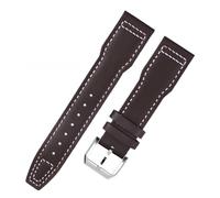 NFJNFCF Correa de reloj de cuero genuino compatible con IWC Universal Spitfire Pilot Little Prince reloj pulsera masculina Mark 18 correa marrón negro 20 mm 21 mm(Brown white-silver A,21mm)