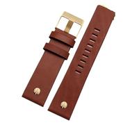 NFJNFCF Correa de reloj de cuero genuino compatible con la correa de reloj de cuero diésel Esfera grande Dz7333 Dz7348 Dz4318 Accesorios for hombres y mujeres(Brown plain-gold,28mm)
