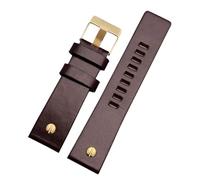 NFJNFCF Correa de reloj de cuero genuino compatible con la correa de reloj de cuero diésel Esfera grande Dz7333 Dz7348 Dz4318 Accesorios for hombres y mujeres(Dark brown-gold,30mm)