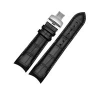 NFJNFCF Correa de reloj de cuero genuino con extremo curvado compatible con Tissot Watch Belt 1853 COUTURIER T035627A T035407A T035439 Correa for hombre 22 mm 23 mm 24 mm(Black-silver,22mm)