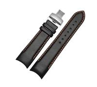 NFJNFCF Correa de reloj de cuero genuino con extremo curvado compatible con Tissot Watch Belt 1853 COUTURIER T035627A T035407A T035439 Correa for hombre 22 mm 23 mm 24 mm(Orange line-silver,22mm)