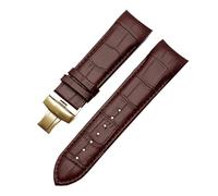 NFJNFCF Correa de reloj de cuero genuino con extremo curvado compatible con Tissot Watch Belt 1853 COUTURIER T035627A T035407A T035439 Correa for hombre 22 mm 23 mm 24 mm(Brown-gold,23mm)