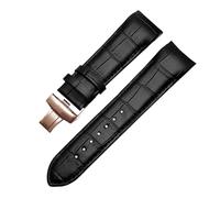 NFJNFCF Correa de reloj de cuero genuino con extremo curvado compatible con Tissot Watch Belt 1853 COUTURIER T035627A T035407A T035439 Correa for hombre 22 mm 23 mm 24 mm(Black-rose gold,24mm)