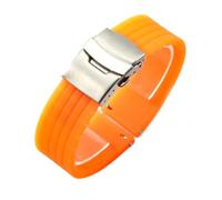 NFJNFCF Correa de reloj de silicona sin polvo compatible con Seiko No. 5 Correa de goma Ber Seiko5 Pilot Water Ghost Watch Band a prueba de sudor 18 20 22 24 mm(Orange-Steel-Safe,20mm)
