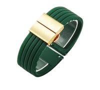 NFJNFCF Correa de reloj de silicona sin polvo compatible con Seiko No. 5 Correa de goma Ber Seiko5 Pilot Water Ghost Watch Band a prueba de sudor 18 20 22 24 mm(Green-Golden-Z13,22mm)