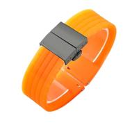 NFJNFCF Correa de reloj de silicona sin polvo compatible con Seiko No. 5 Correa de goma Ber Seiko5 Pilot Water Ghost Watch Band a prueba de sudor 18 20 22 24 mm(Orange-Black-Z13,18mm)