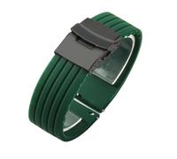 NFJNFCF Correa de reloj de silicona sin polvo compatible con Seiko No. 5 Correa de goma Ber Seiko5 Pilot Water Ghost Watch Band a prueba de sudor 18 20 22 24 mm(Green-Black-Safe,22mm)