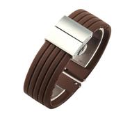 NFJNFCF Correa de reloj de silicona sin polvo compatible con Seiko No. 5 Correa de goma Ber Seiko5 Pilot Water Ghost Watch Band a prueba de sudor 18 20 22 24 mm(Brown-Steel-Z13,18mm)