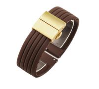NFJNFCF Correa de reloj de silicona sin polvo compatible con Seiko No. 5 Correa de goma Ber Seiko5 Pilot Water Ghost Watch Band a prueba de sudor 18 20 22 24 mm(Brown-Golden-Z13,20mm)