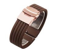 NFJNFCF Correa de reloj de silicona sin polvo compatible con Seiko No. 5 Correa de goma Ber Seiko5 Pilot Water Ghost Watch Band a prueba de sudor 18 20 22 24 mm(Brown-Rose-Safe,18mm)