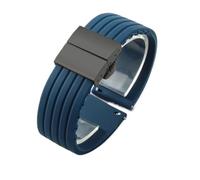 NFJNFCF Correa de reloj de silicona sin polvo compatible con Seiko No. 5 Correa de goma Ber Seiko5 Pilot Water Ghost Watch Band a prueba de sudor 18 20 22 24 mm(Blue-Black-Z13,24mm)