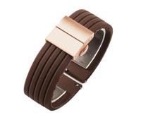 NFJNFCF Correa de reloj de silicona sin polvo compatible con Seiko No. 5 Correa de goma Ber Seiko5 Pilot Water Ghost Watch Band a prueba de sudor 18 20 22 24 mm(Brown-Rose-Z13,22mm)