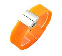 NFJNFCF Correa de reloj de silicona sin polvo compatible con Seiko No. 5 Correa de goma Ber Seiko5 Pilot Water Ghost Watch Band a prueba de sudor 18 20 22 24 mm(Orange-Steel-Z13,24mm)