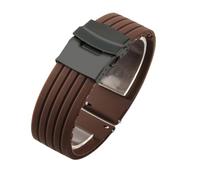 NFJNFCF Correa de reloj de silicona sin polvo compatible con Seiko No. 5 Correa de goma Ber Seiko5 Pilot Water Ghost Watch Band a prueba de sudor 18 20 22 24 mm(Brown-Black-Safe,24mm)
