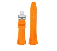 NFJNFCF Correa de reloj GA-2100 compatible con Casio GBM-2100/GM-2100/GA-B2100, correa de reloj de goma saliente de liberación rápida, 16 mm.(Orange-silver Foldin)