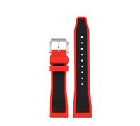 NFJNFCF Correa de silicona a juego de 21 mm y 22 mm compatible con el IWC Pilot Porto Fino Portuguese Little Prince Mark XVIII, correa de silicona resistente al agua.(Red sk,22mm)