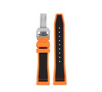 NFJNFCF Correa de silicona a juego de 21 mm y 22 mm compatible con el IWC Pilot Porto Fino Portuguese Little Prince Mark XVIII, correa de silicona resistente al agua.(Orange silver,22mm)